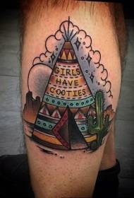 Tatuaje de pirámide en cor da vella escola