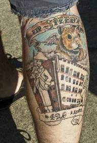 Casa de cores de pernas con tatuaxe de ás de hámster