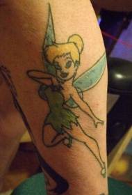 Elf tattoo pattern in calf cartoon fairy