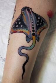 Schéi Faarf Karikatur Squid Tattoo Muster