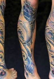 Patrón de tatuaje biológico de maquinaria marina para terneros