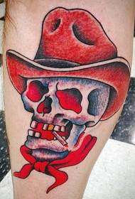 Shank rajzfilm nyugati cowboy koponya arany fogak tetoválás mintával