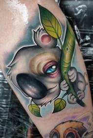 Motivo per tatuaggi fantasia orso colorato stile moderno in vitello