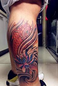 Quite wonderful calf color squid tattoo