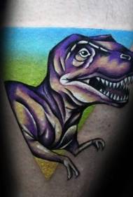 New school colorful geometric dinosaur tattoo pattern