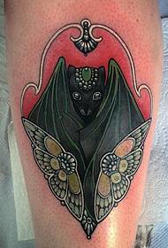 Calf school bat butterfly tattoo pattern