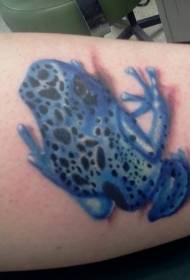 Patrón de tatuaje de rana azul en las piernas