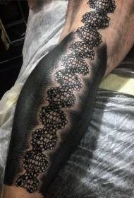 Calf cute design black and white DNA symbol tattoo pattern