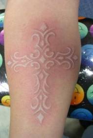 Красивый белый невидимый крест узор татуировки