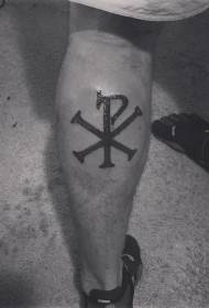 Shank black christian letter symbol tattoo pattern