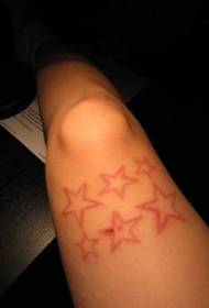 Nohy jednoduchý červený inkoust pentagram tetování obrázek