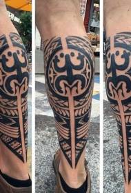 Calf Polynesian Jewelry Black Tattoo Pattern