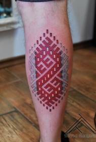Calf decorative style colorful tattoo pattern