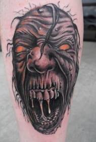 Telečji strašljiv barvni pošast avatar tatoo vzorec