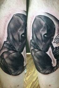 Tele černá šedá styl mrtvý číšník s dopis tetování vzorem
