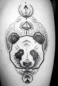 Calf thorn style black panda geometric tattoo pattern