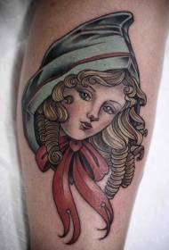 Shank linda boneca colorida tatuagem padrão