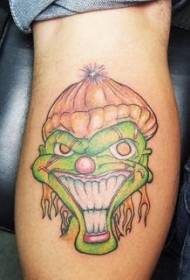 Tele zelený úsmev klaun tetovanie vzor