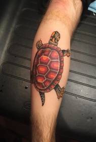 Slatki originalni dizajn boje puzećeg uzorka tetovaže kornjače