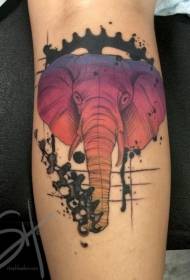 Txahala itxura ona elefante koloretsu avatar tatuaje ereduarekin