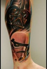 Calf Star Wars Theme Darth Vader and Stormtrooper Tattoo Pattern