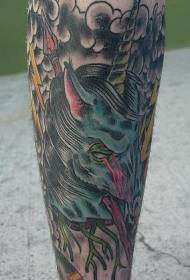 Legs evil zombie unicorn tattoo pattern
