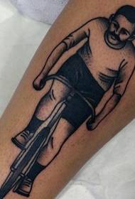 Једноставан узорак тетоваже дјечака за црне бициклисте из старе школе