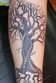 Telefonski spektakularni crni simbol gena oblikuje uzorak tetovaže stabla