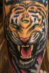 Incredible devil tiger tattoo pattern