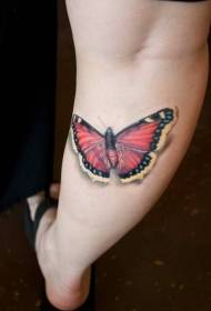 Lijepo izgleda uzorak tetovaže leptira na nogama