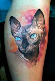 Realistic style color sphinx cat avatar tattoo pattern