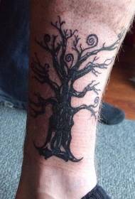 Calf black tree tattoo pattern