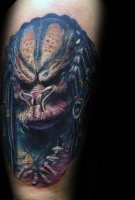 Krāsains biedējošā plēsoņa briesmona tetovējuma modelis
