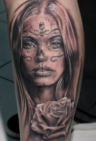 Shank beautiful dead girl rose tattoo pattern