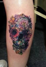Smukke blomster på benene, tatoveringsmønster