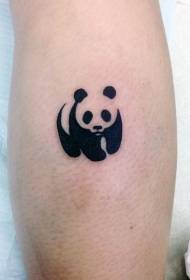Bela bovido panda malgranda freŝa tatuaje-ŝablono