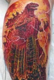 Shank კომიკური ქარი ბოროტი godzilla tattoo ქალაქში