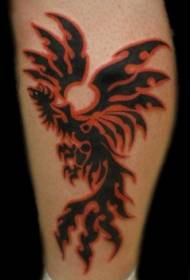 Leg color simple phoenix tattoo picture