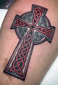 Benfarve keltisk knude kryds tatoveringsmønster