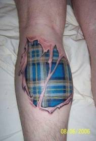 Patrón de tatuaje de pelado realista azul escocés pelado
