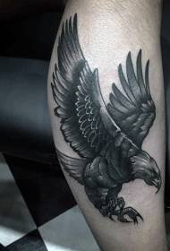 Καλό μαύρο γκρι αετό σχέδιο τατουάζ στο μοσχάρι
