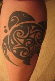 Txahal tribuaren dortoka totem tatuaje eredua