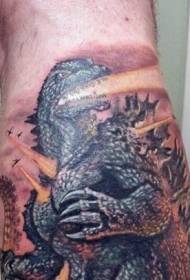 Shank cartoon anime Godzilla tattoo pattern