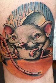 Leg color cartoon mouse tattoo picture