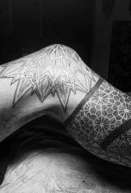 Leg thorn style black various accessories tattoo pattern