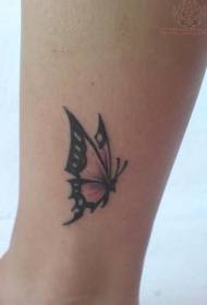 Padrão de tatuagem de borboleta pequena no tornozelo