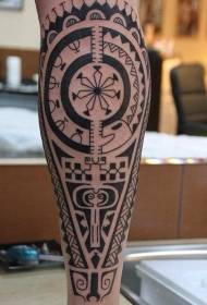 Shank amazing black line tribal decorative tattoo pattern