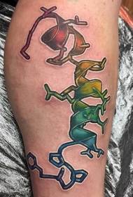 Kreativt fargerikt DNA-symbol tatoveringsmønster