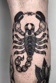 Noga crna linija zabavno pletenica tetovaža uzorak