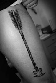 Man thigh indian arrow tattoo pattern